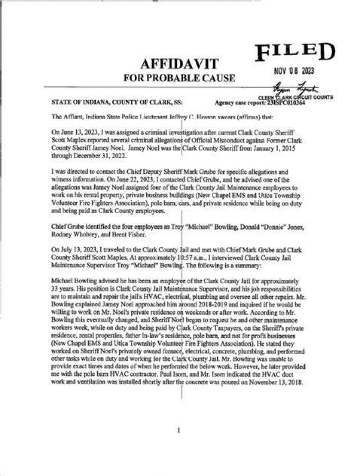 Affidavit For Probable Cause
